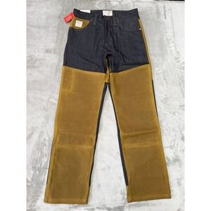 Filson x Wrangler Two-Tone Adventure Jeans Mens 30x32 Blue Denim Tan Relaxed NWT